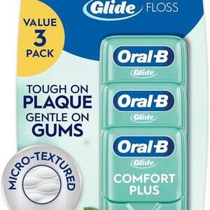 Oral-B Comfort Plus Glide Dental Floss Pack, Mint, 3 Count
